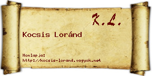 Kocsis Loránd névjegykártya