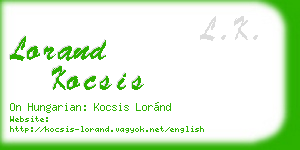 lorand kocsis business card