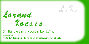 lorand kocsis business card